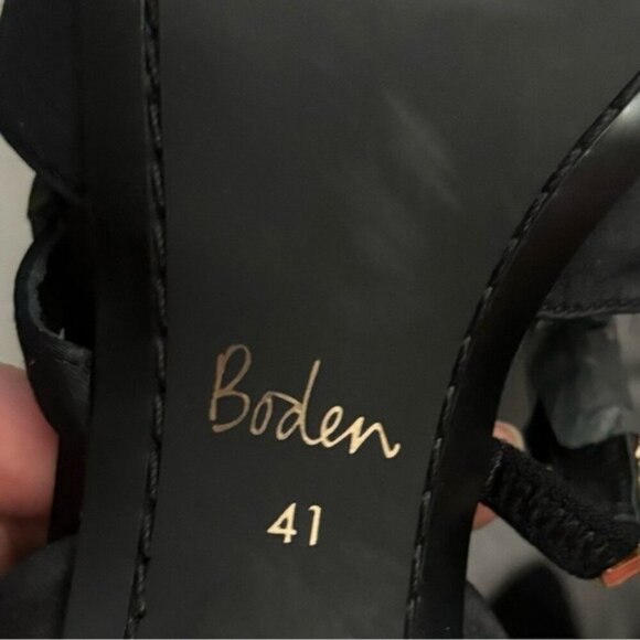 Boden Black Crystal-Strap Heeled Courts - Size 9.5 - Picture 3 of 3